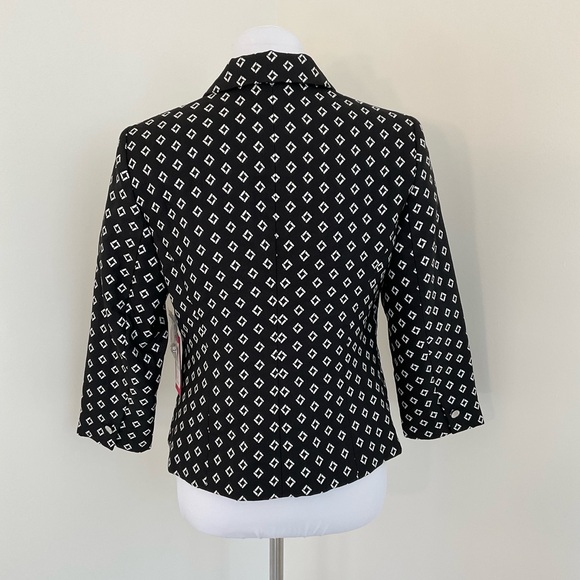 NWT Vince Camuto Black and White Diamond Pattern Jacket - Picture 5 of 9